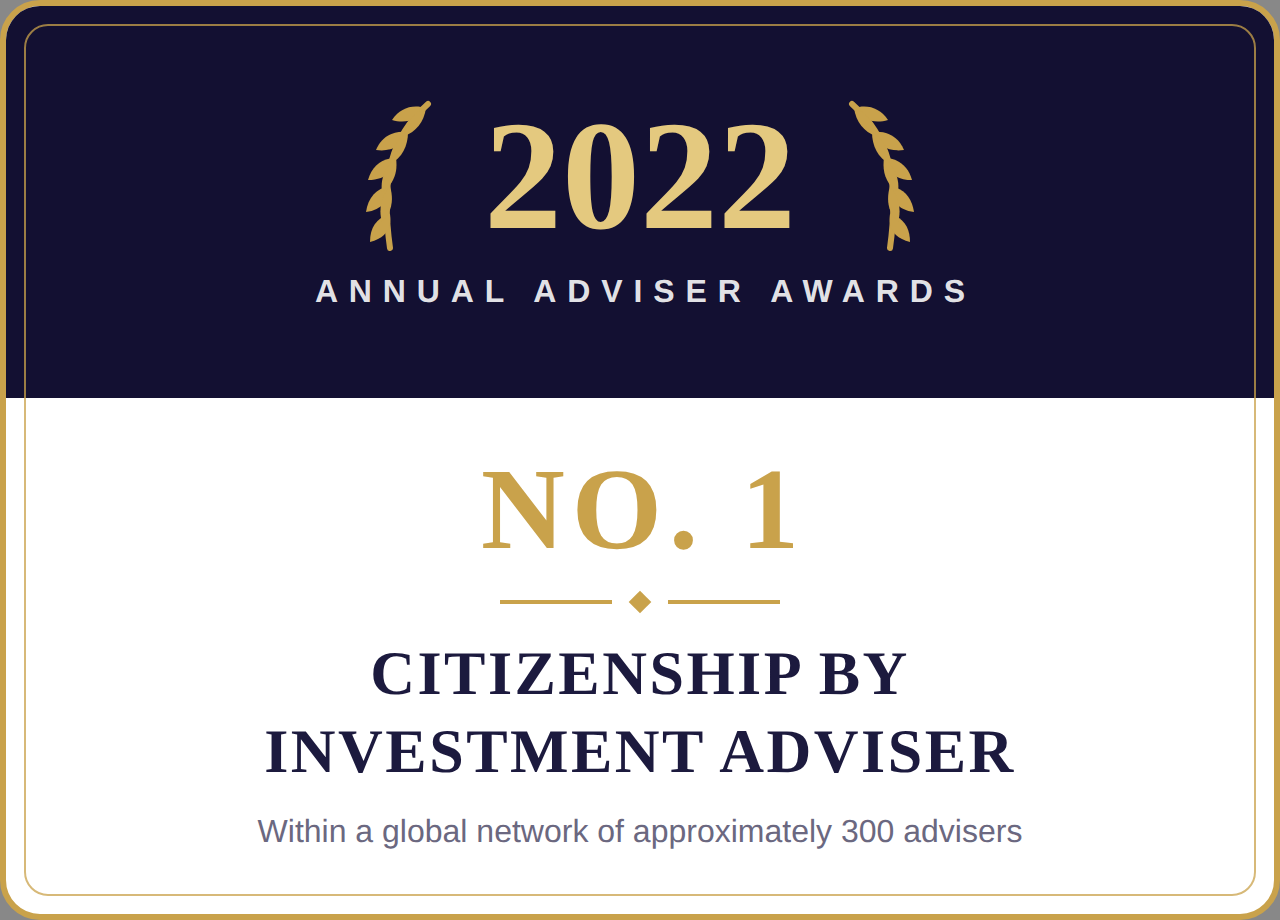 No. 1 Citizenship by Investment Adviser 2022
