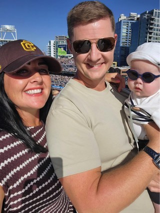Jason Swan family at the Padres game during Move Abroad Con 2026